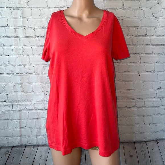 Eddie Bauer Tops - eddie bauer red short sleeve shirt size L